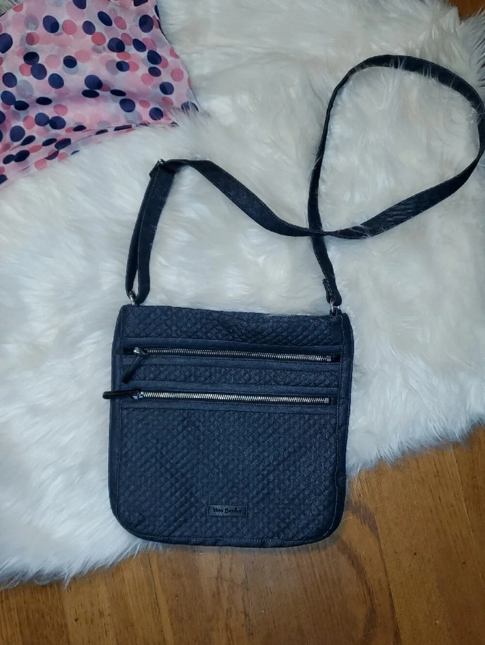 Vera Bradley Quilted Black Denim Crossbody Bag